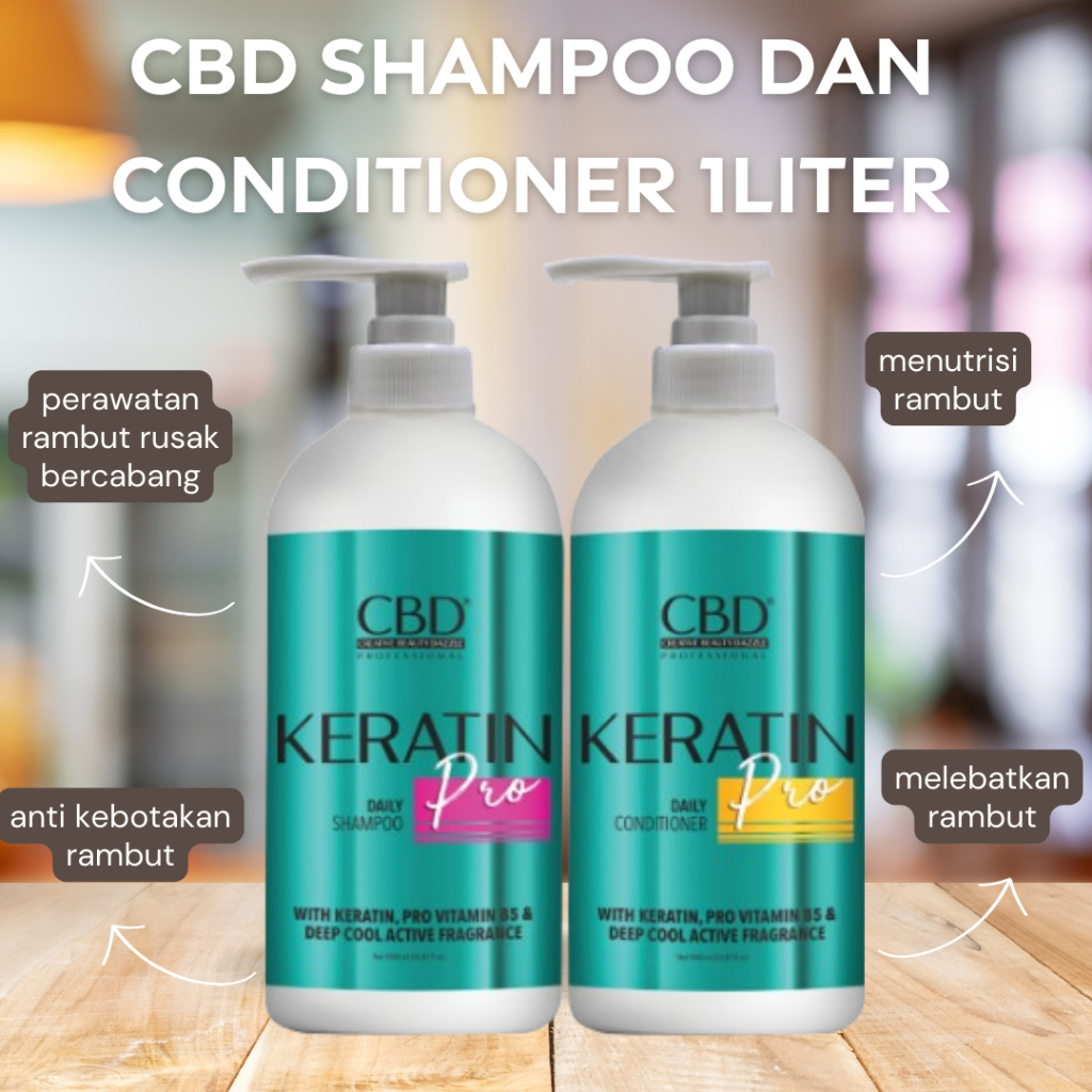 CBD Shampoo Dan Conditioner 1000 ML Melebatkan Rambut Memperbaiki Rambut Rusak