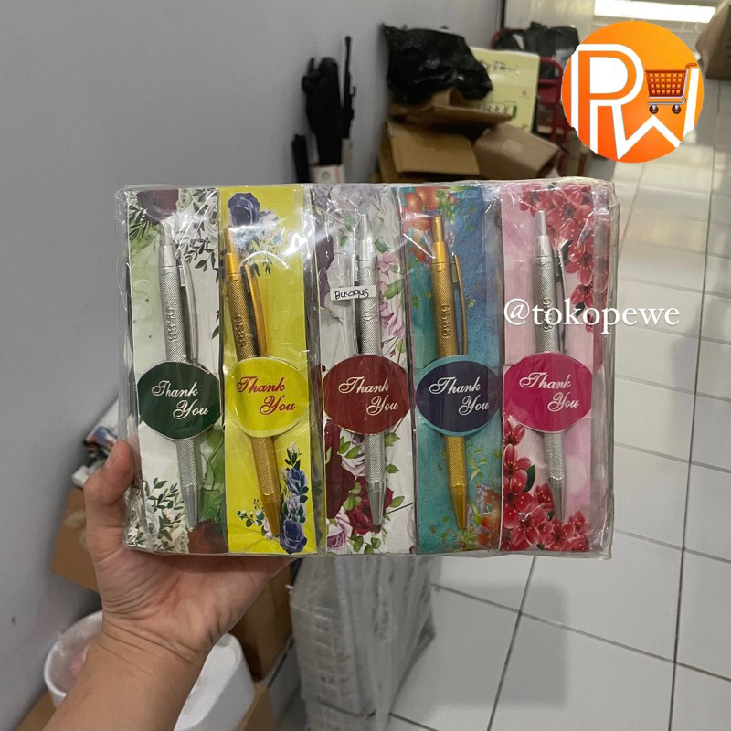 

[ ALAS SHABI ] Souvenir pulpen pernikahan isi 50pcs Souvenir Pulpen Emas Perak alas saby