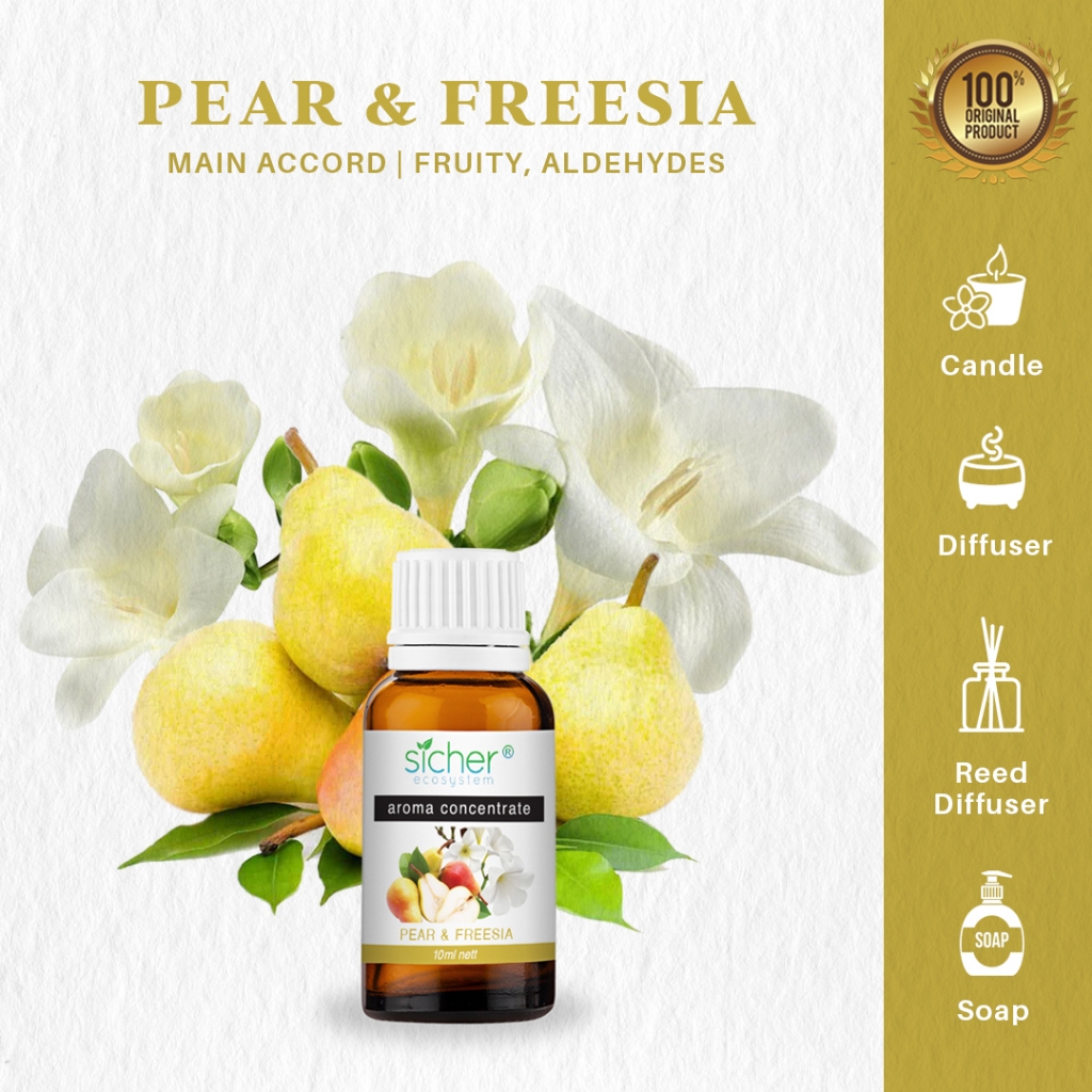 Sicher Fragrance Oil / Aroma Concentrate / Essential Natural Pear & Freesia 10ml