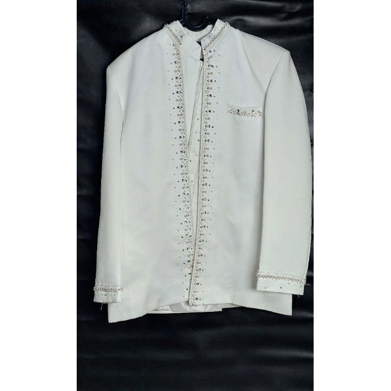 baju set pengantin akad pria satin