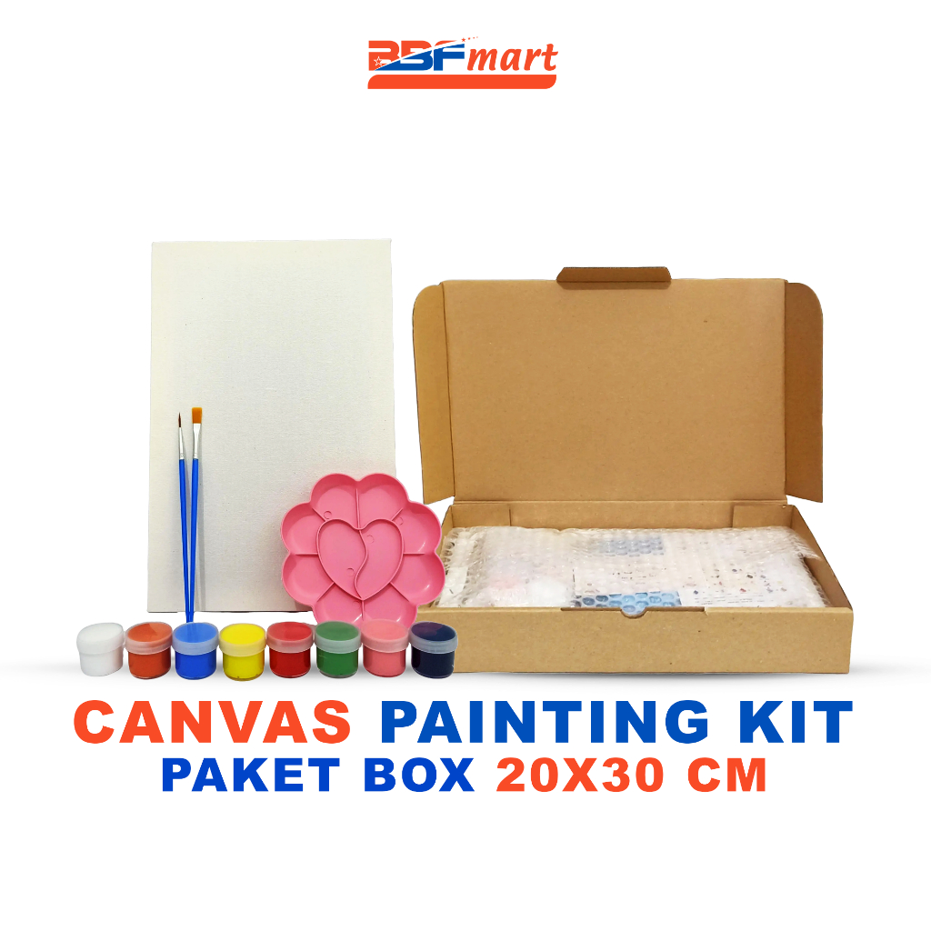 

Canvas Painting Kit 20x30 cm Paket Box Set Melukis Anak lengkap