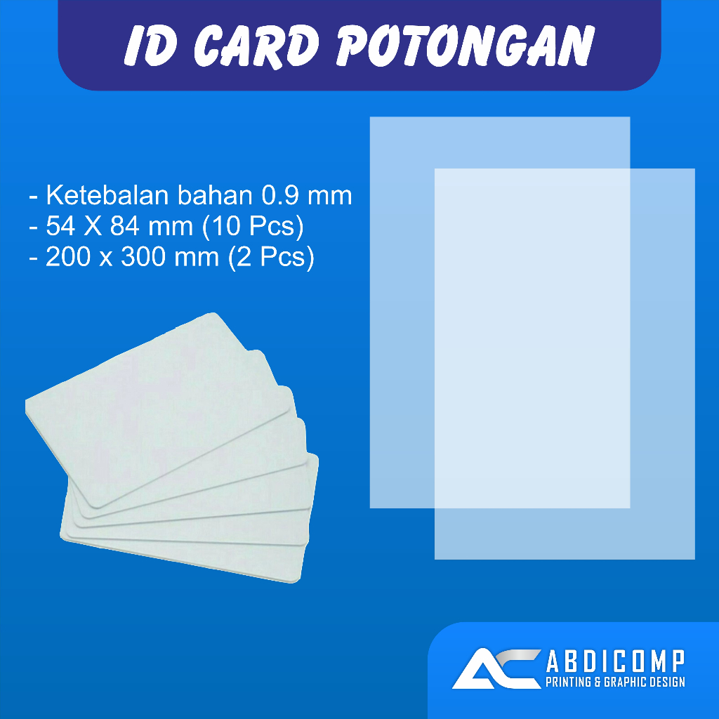 Bahan ID Card Potongan Bahan Kartu Print Inject/Laser