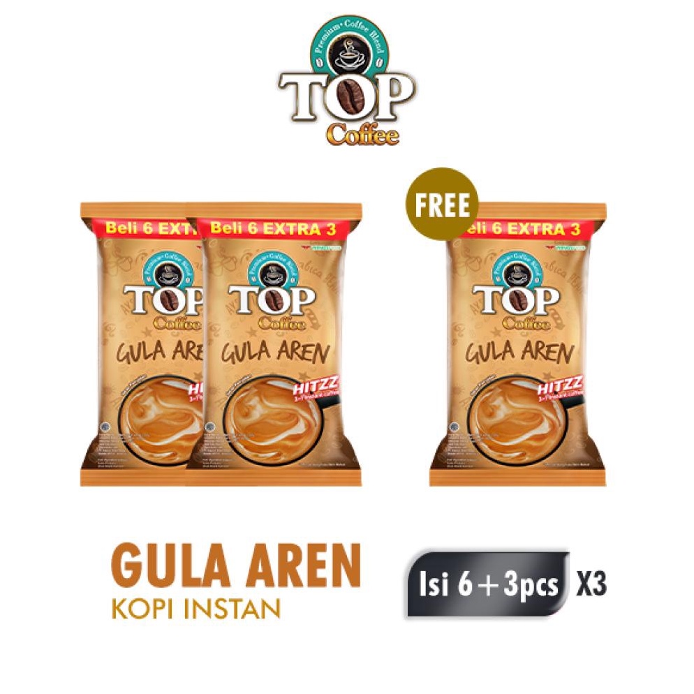 

TOS462 VIRAL Top Coffee Kopi Instan Gula Aren Pack 22 gr isi 6 3 pcs x3