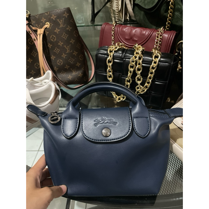 Lcong cuir mini navy