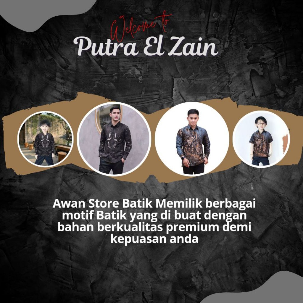 FREE ONGKIR KEMEJA BATIK AYAH DAN BATIK ANAK WARNA HITAM KEMEJA BATIK DEWASA WARNA HITAM
