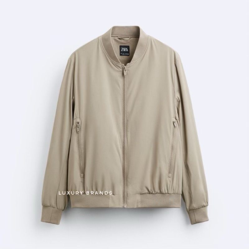 Jaket Bomber ZARA Man Original Quilted Bomber Jacket Sand