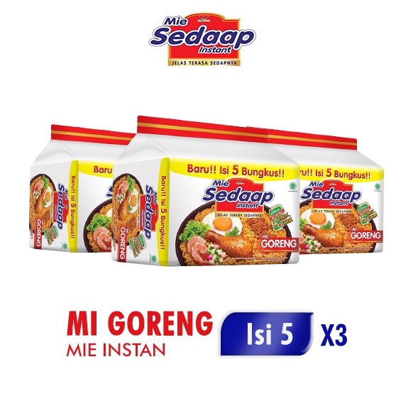 

KTX499 Stok terbaru Sedaap Mie Instan Goreng Isi 5 Bag 9 gr x3