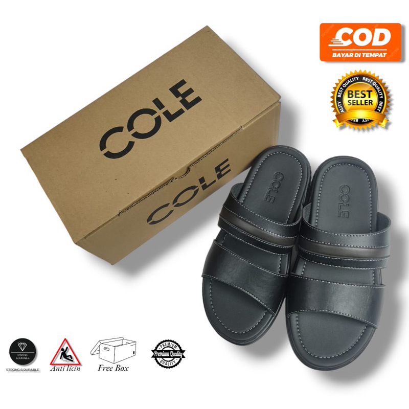 Sandal Kulit Pria cole Terlaris Sandal Polo Selop Pria Kulit Sandal Polo