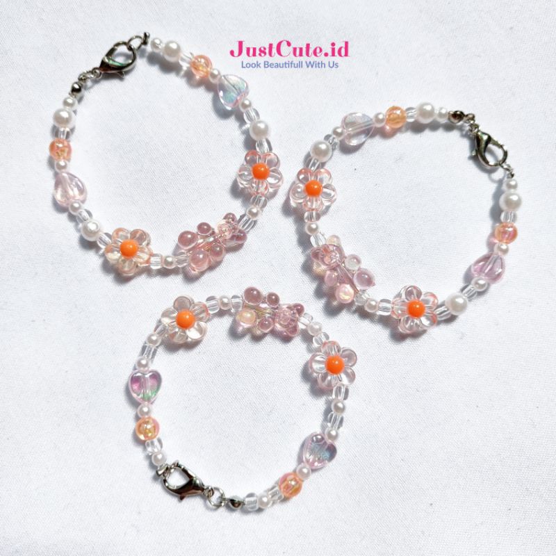 Gelang manik beads bracelet Korea mutiara bunga panda | Gelang anak lucu | Gelang Panda| Gelang Coup