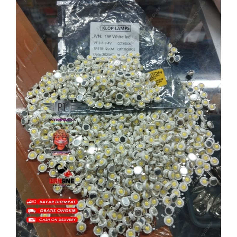 LED HPL 1 watt 3 volt Lampu Senter Polis Putih