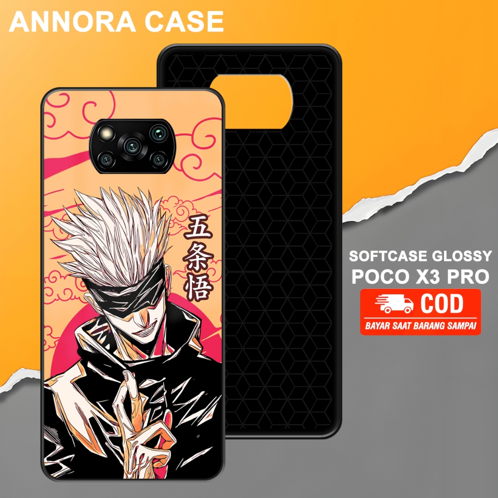 Softcase Glossy Motif Gojo satoru Case Procamera Case anti jamur cocok untuk Poco X3 Pro X3 NFC Poco