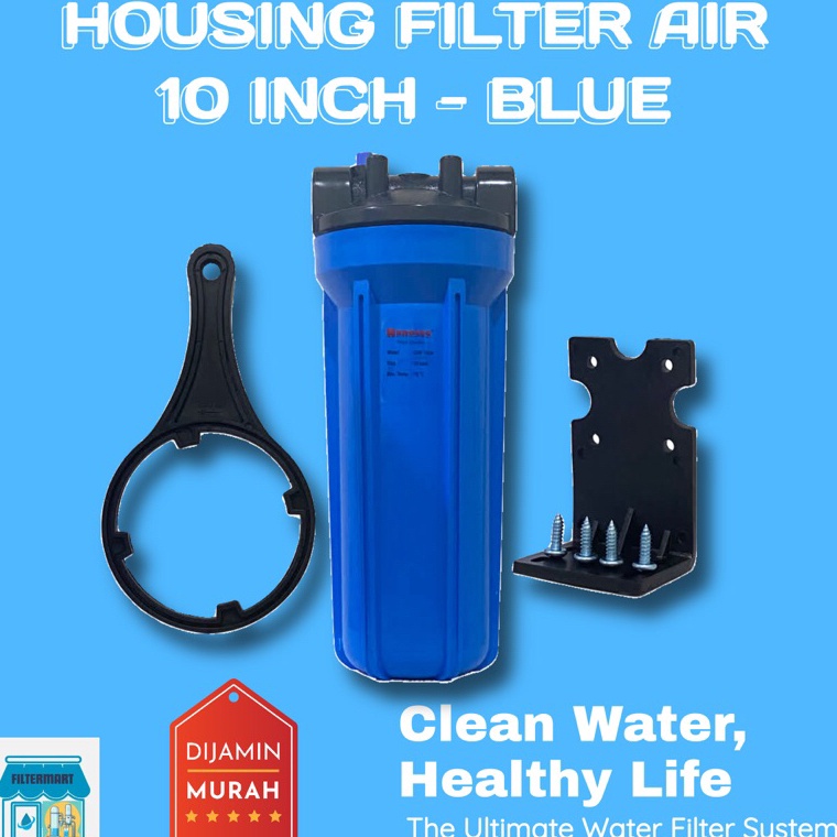 Diskon promo HOUSING FILTER AIR NANOTEC NANO 1 INCH 1 CLEAR BLUE BIRU DRAT 12 34 1  TABUNG FILTER KE