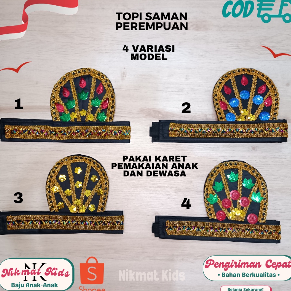 NHJ546 HEMAT PROMO Topi tari saman aceh perempuan topi saman topi adat aceh bungong jeumpa asesoris 