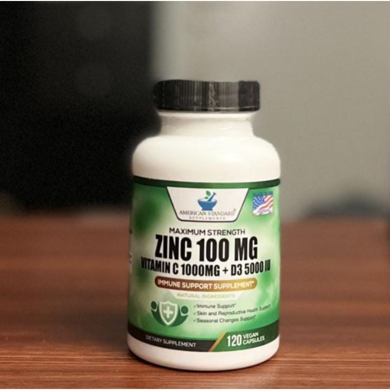 Zinc 100mg Vitamin C 1000mg Vitamin D 5000IU American Standard