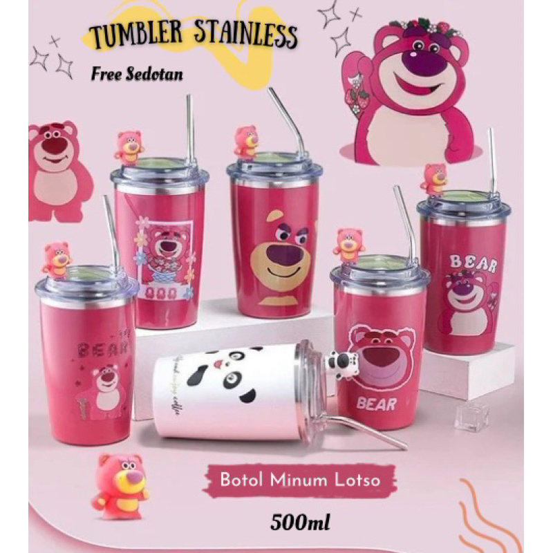 Tumbler mug lotso / mug stainleess / tumbler lotso viral