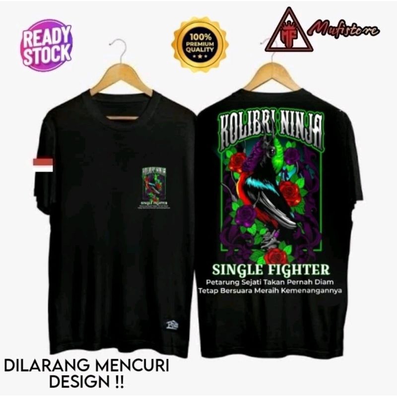 KAOS SINGLE FIGHTER BURUNG KOLIBRI NINJA