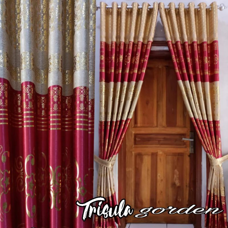 Gorden Blackout Import Premiun 100% Original Motif  Tinta Emas  Abu Hijau