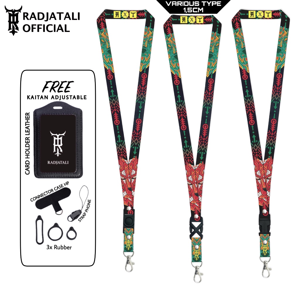 

Lanyard Radjatali 1.5cm Wolf V4 Gantungan Tali Holder ID Card - Wolf Series