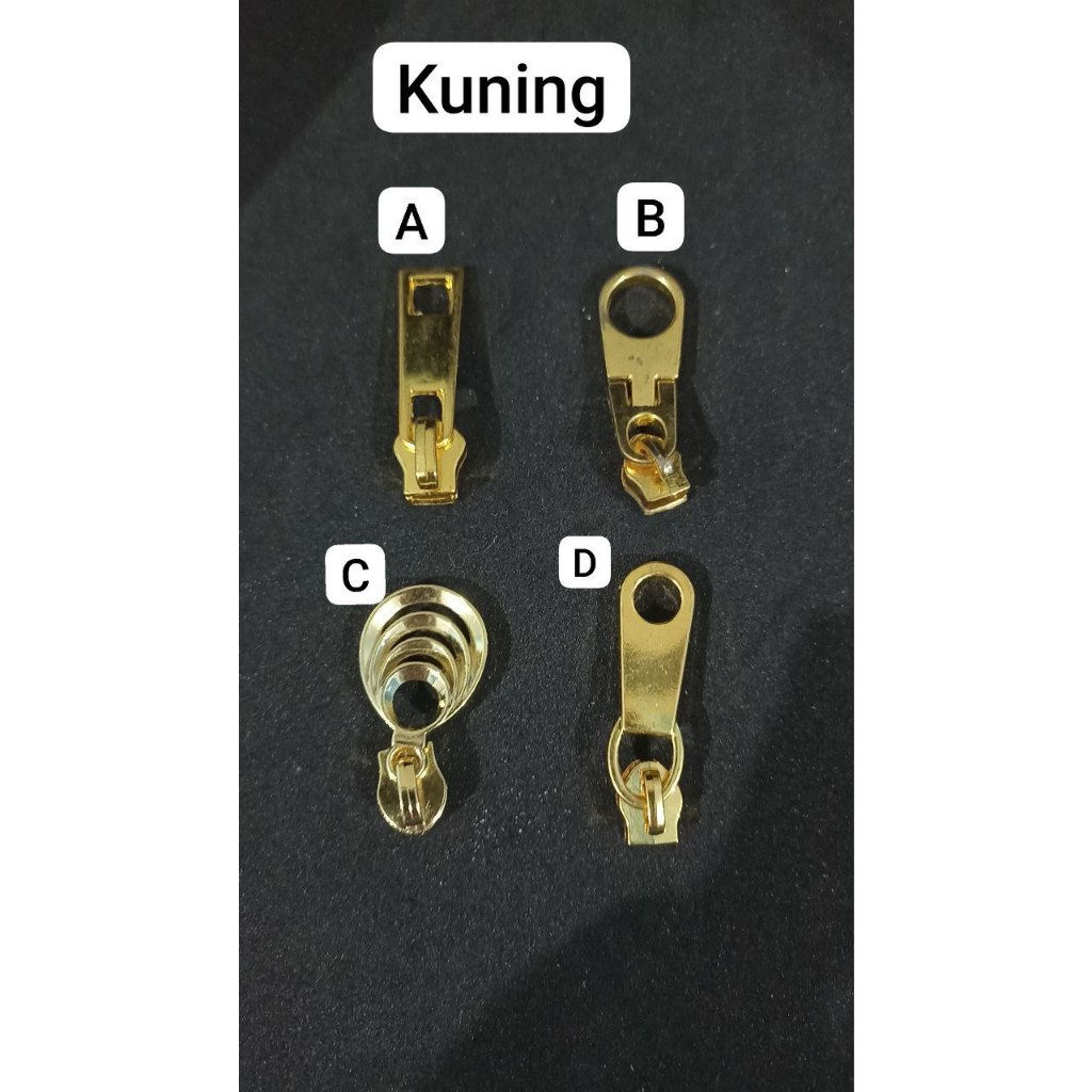 Aksesoris Tas Kepala Resleting kuning No 5 Impor