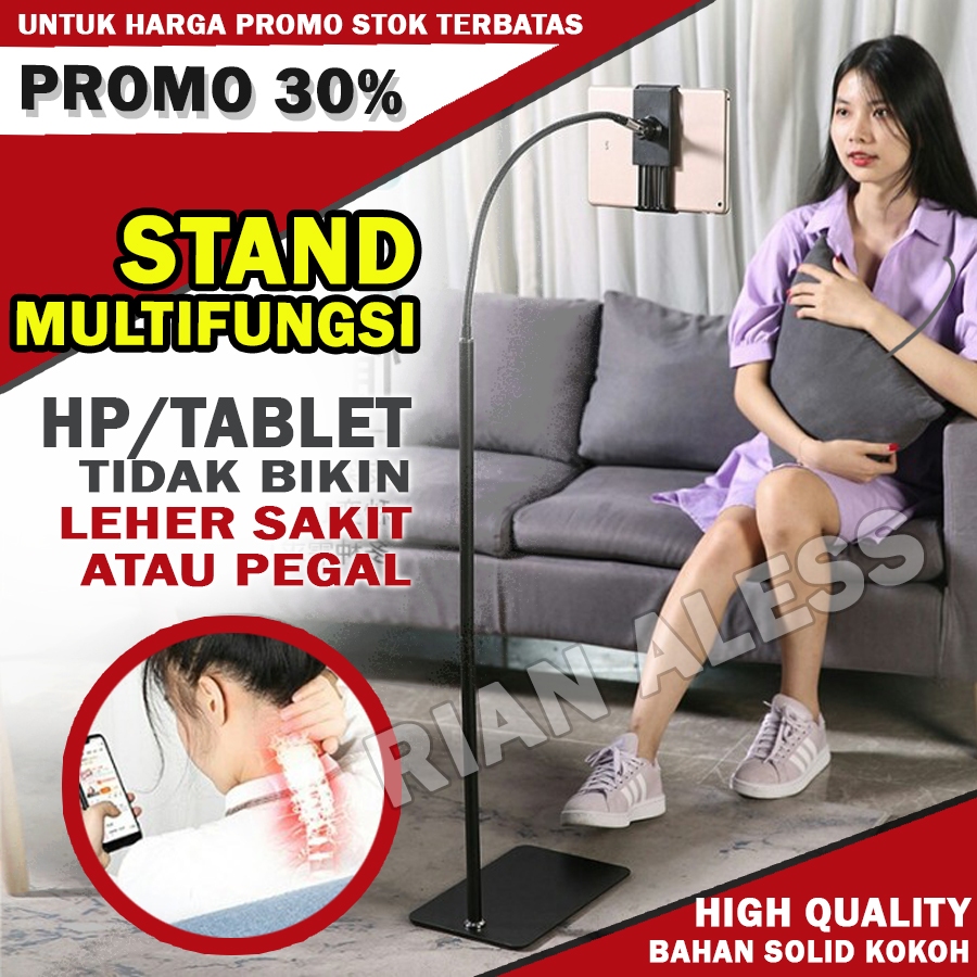 Stand Holder Standing HP Dudukan Tripod Holder Stand Alat Sandaran Penyangga Hp Tablet Tiduran Untuk