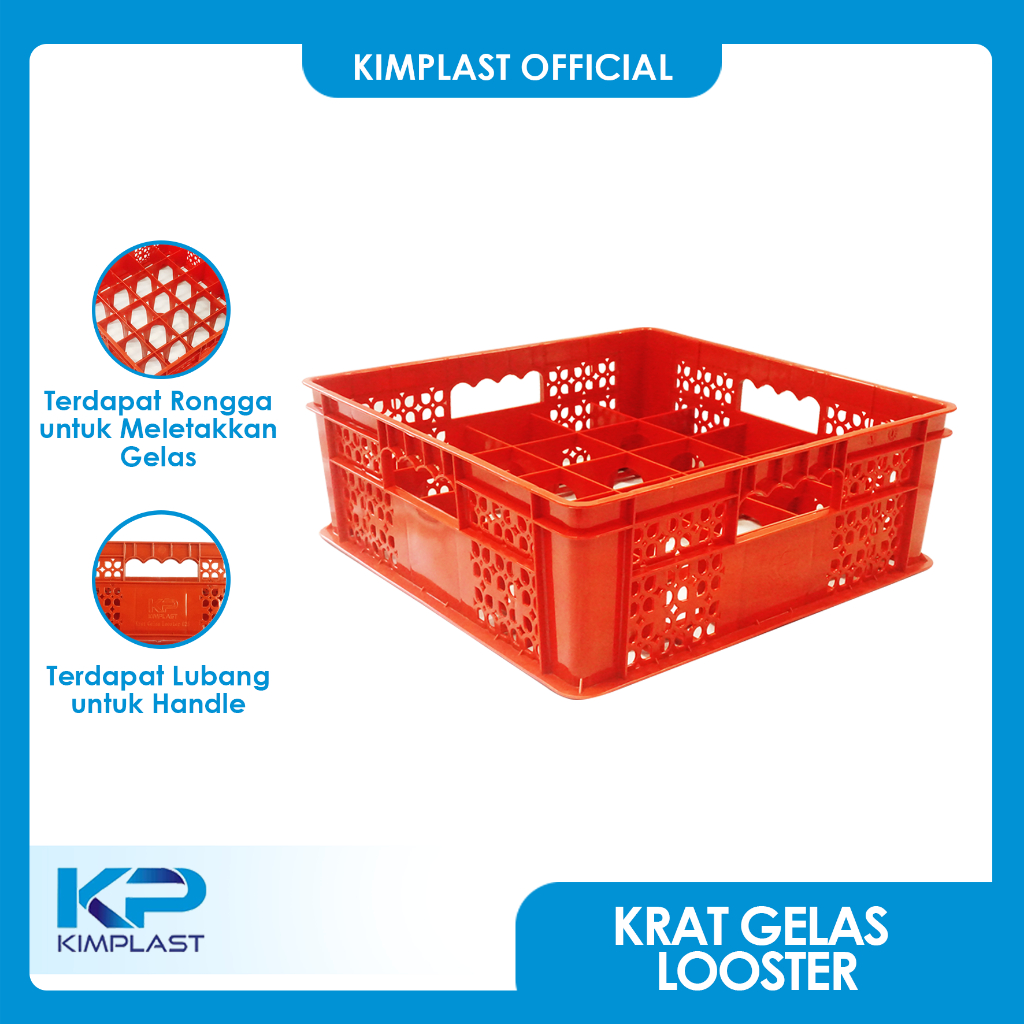 KIMPLAST Krat Gelas Looster/ Krat Plastik/ Keranjang Gelas/ Krat Botol/ Keranjang Botol