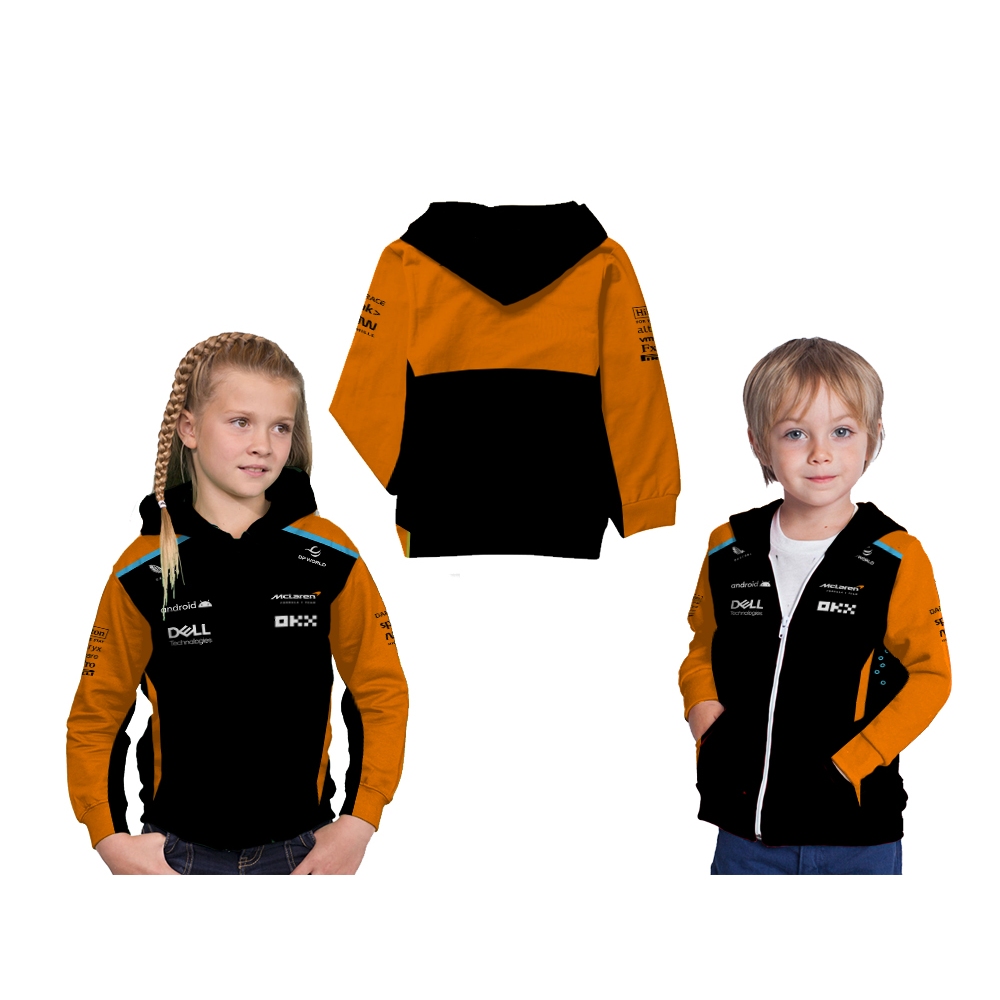 Jaket Hoodie Anak Otomotif Race F1 McLaren Racing Custom Full Print