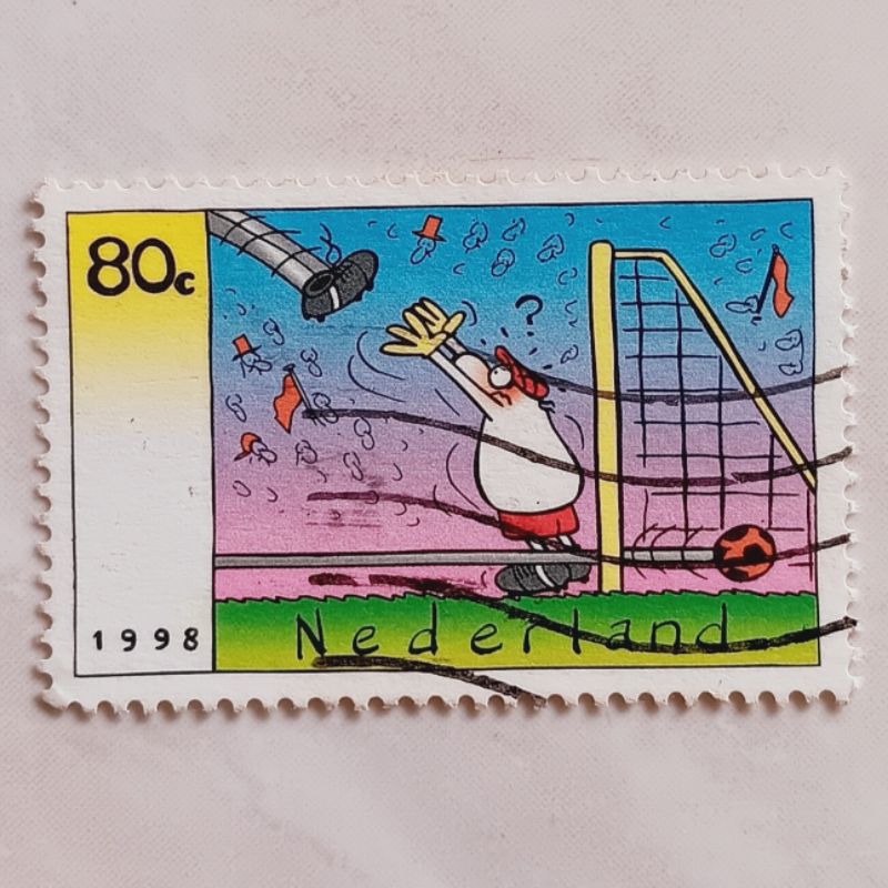 

(AD) Perangko Belanda Sport Stamps - 1998 - World Cup Football Championship, France 80c Used