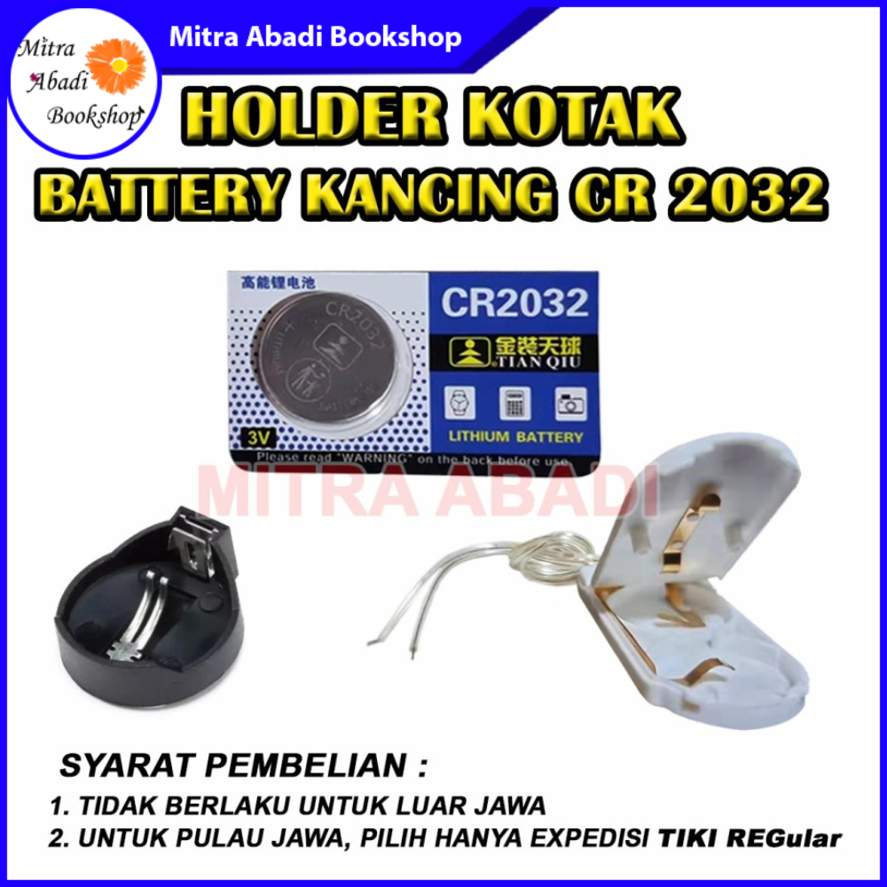 Batre Kancing CR2032 / Holder Kotak Baterai DC 3V