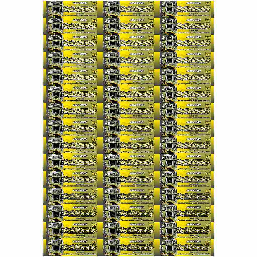 

STICKER BUS BASURI ARYA KEMUNING PECEL BALAP 1 Lembar Isi 45 kotak, STICKER BUS BASURI VIRAL