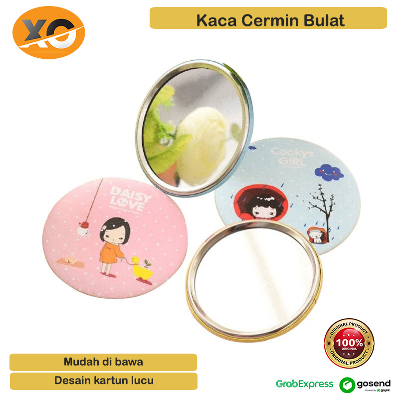 Kaca Cermin Mini Bulat Kaca Kartun Lucu Kaca Cermin Travelling