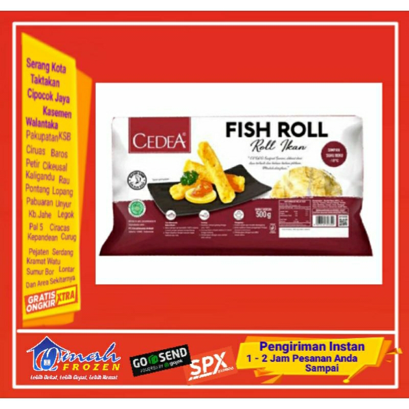 

Fish Roll Cedea 500g, olahan Ikan,otak otak, Frozen Serang