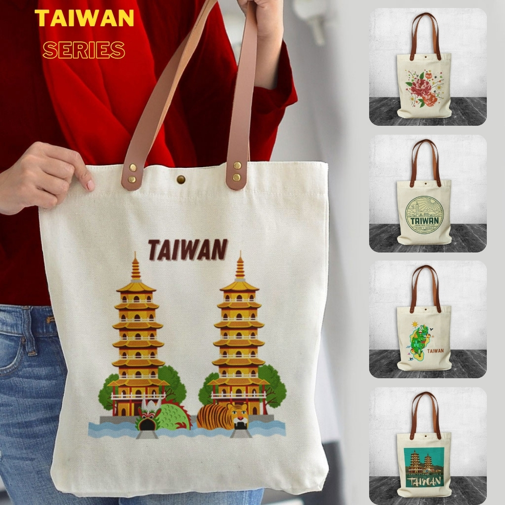 RiaShop - Tote bag Canvas Oleh oleh Taiwan | Tote bag Canvas Souvenir Taman Nasional Taroko | Tote b