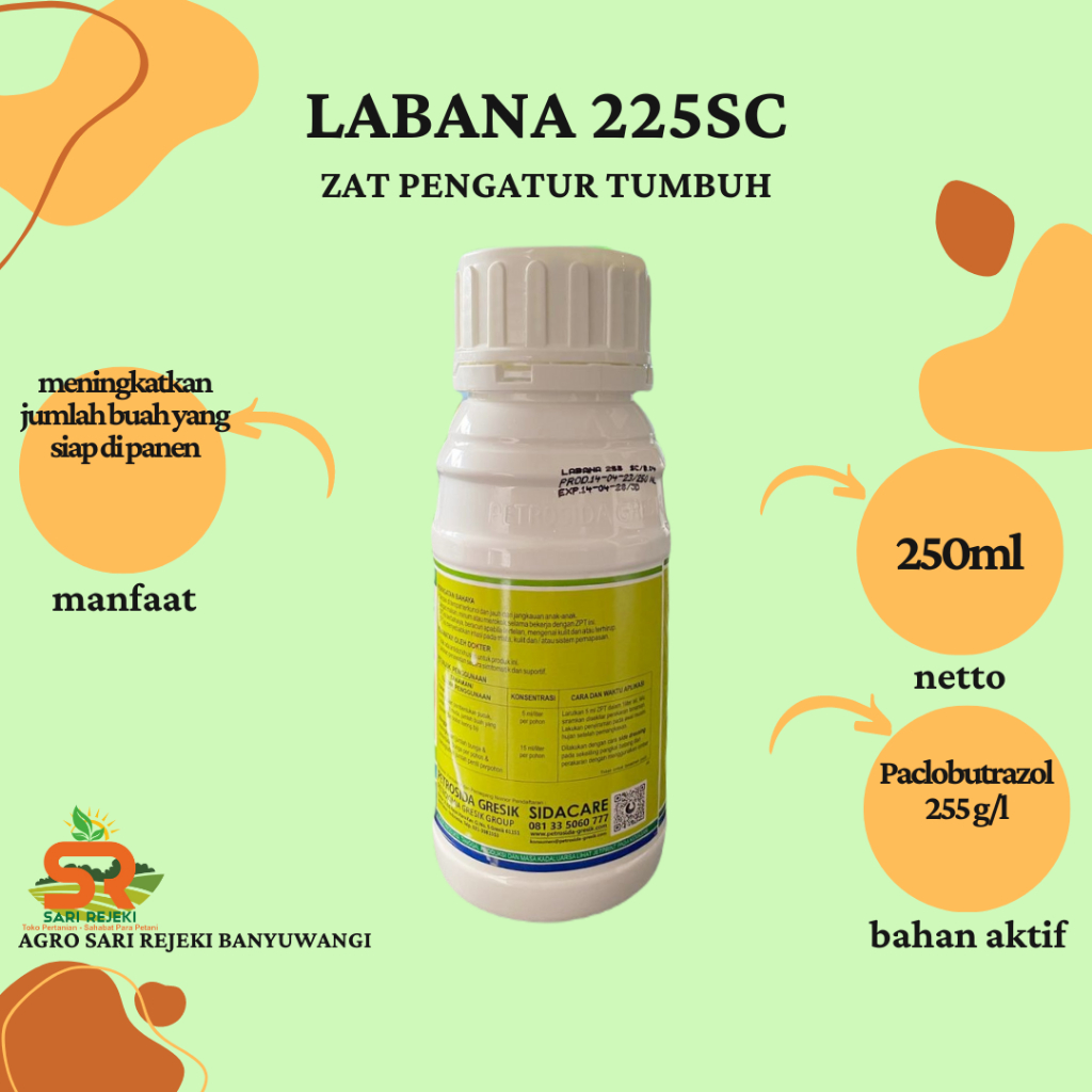 LABANA 225SC 250ML ZAT PENGATUR TUMBUH TANAMAN Paclobutrazol
