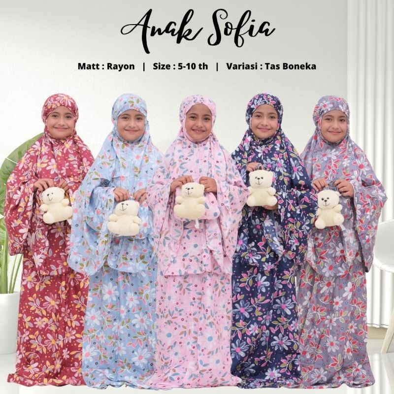 mukena anak tas boneka