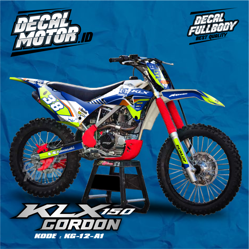 KLX GORDON - Sticker Decal Klx Gordon - Variasi stiker Klx Gordon Racing Biru - KG 12