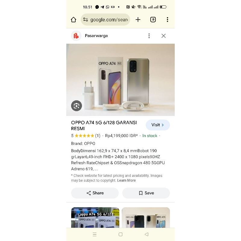 Oppo A74 5G Second rasa baru preloved rasa baru