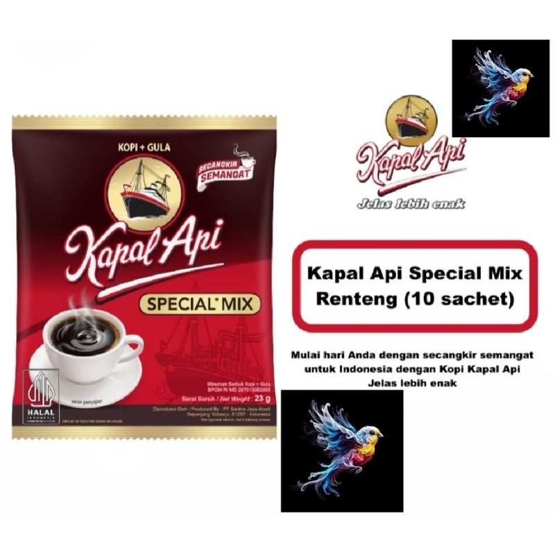 

Kopi Kapal Api Special Mix 25gr ( 1 Renteng Isi 10 Sachet ).