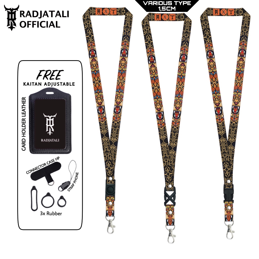 

Lanyard Radjatali 1.5cm Lion V1 Gantungan Tali Holder ID Card - Lion Series