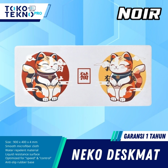 Noir Neko Japan Line Large Deskmat / Mousepad