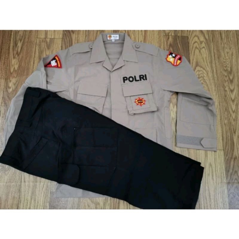 Seragam PDL Coklat Tactical Jatah Brimob Terbaru 2023/2024 Bahan Halus / Baju PDL Coklat Tactical Br