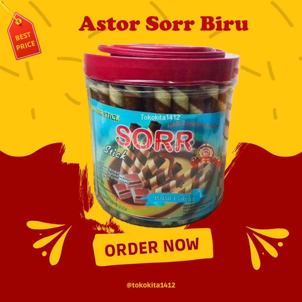 

Astor Sorr Murah dan Renyah Wafer Stik Coklat 1 Toples Halal