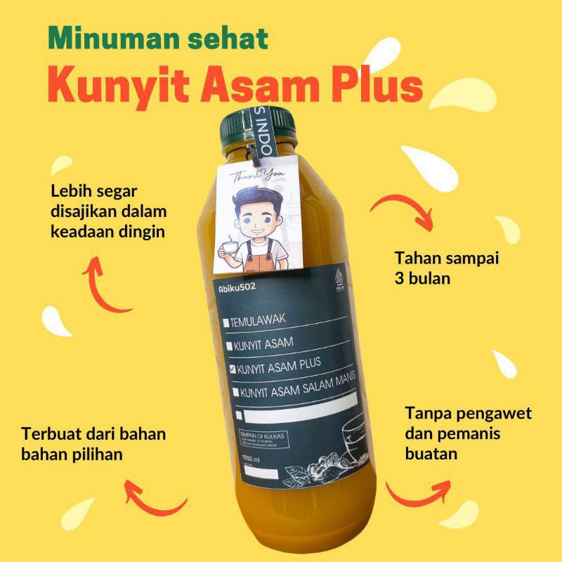 

Jamu 1 liter kunyit asam/ minuman tradisional/ kunyit asam/Sinom/Temulawak