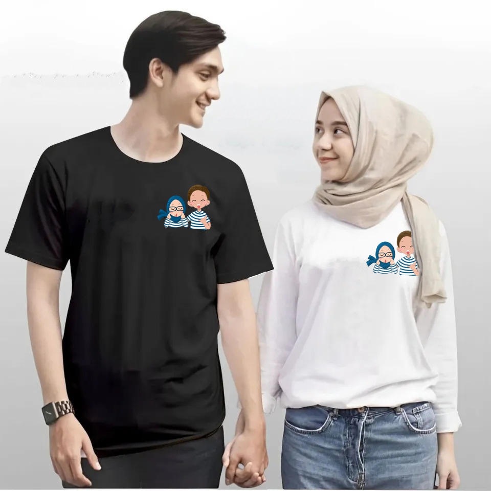 baju SAMAWA couple atasan lengan pendek cowok dan lengan panjang cewek hijab gambar lucu kaos kapel 