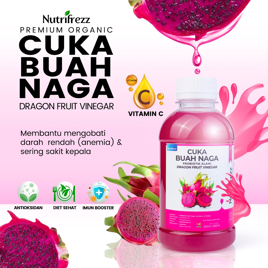 

Nutrifrezz Cuka Buah Naga 250 ml – Kaya Enzim dan Probiotik