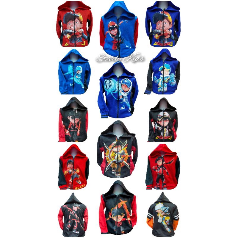 Jaket Anak Laki Laki Boboiboy Bahan Fleece/Kids Jacket/Jaket Boboiboy Anak Laki-laki/Jaket Boboiboy/