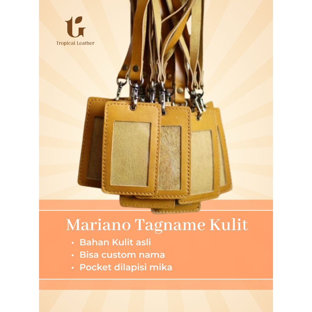 

Lanyard Name Tag Mariano Bahan Kulit Asli
