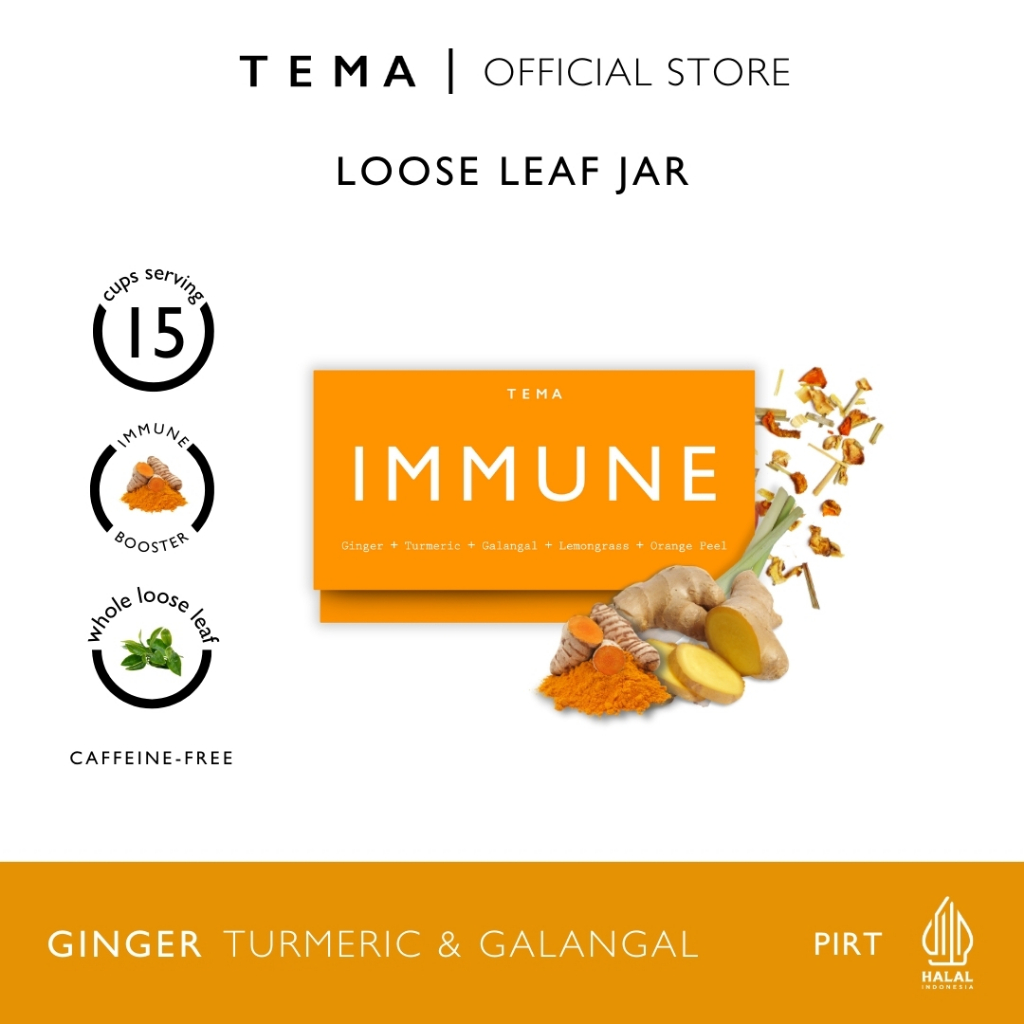 

Immune - Ginger Turmeric Galangal - TEMA Tea Jar - Wellness Tea - 15 Servings