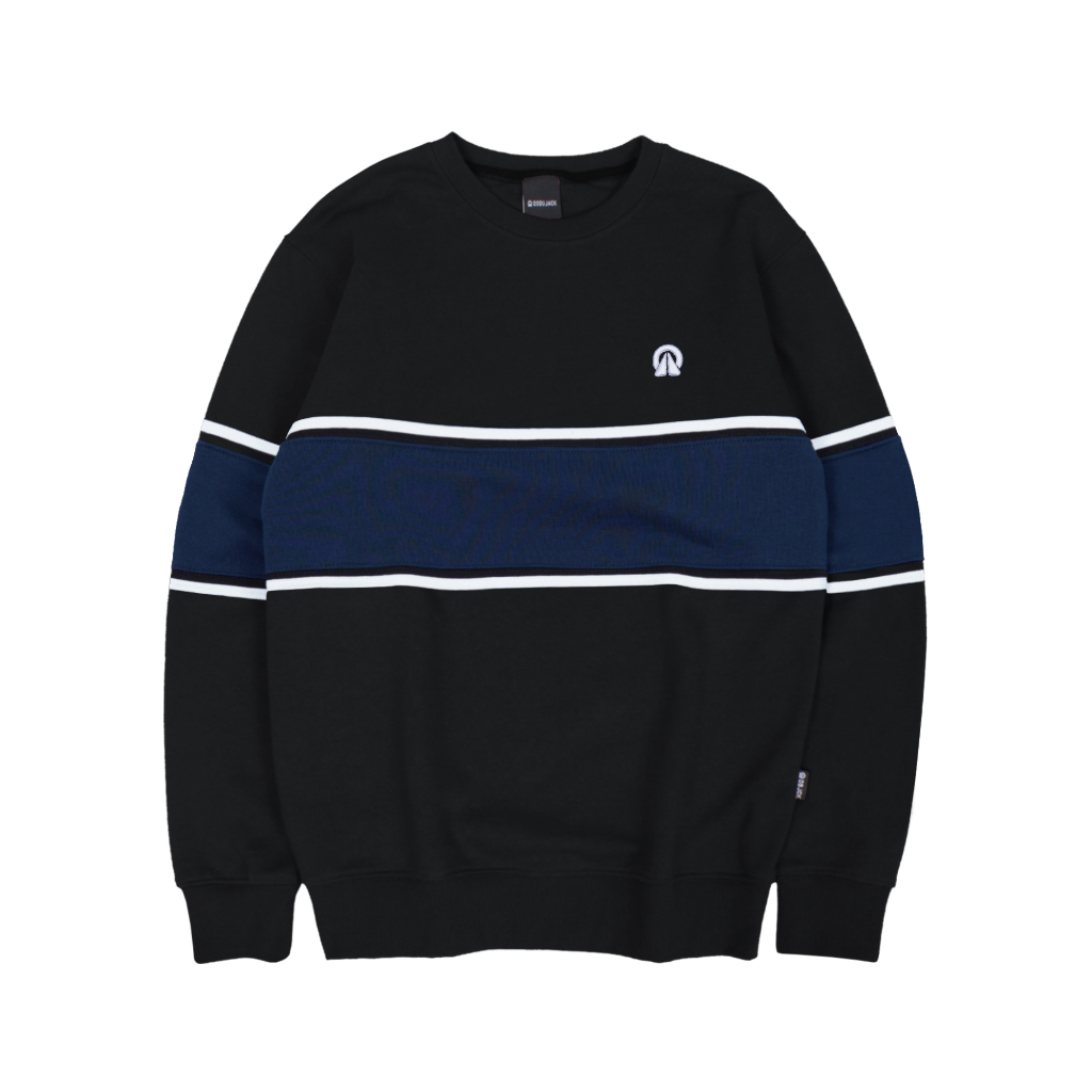 Dobujack Sweater Narrow Black Navy Crewneck
