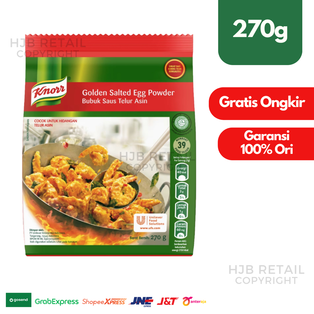 

Knorr Golden Salted Egg Powder 270g ( Knorr Salted Egg / Bubuk Telur Asin )