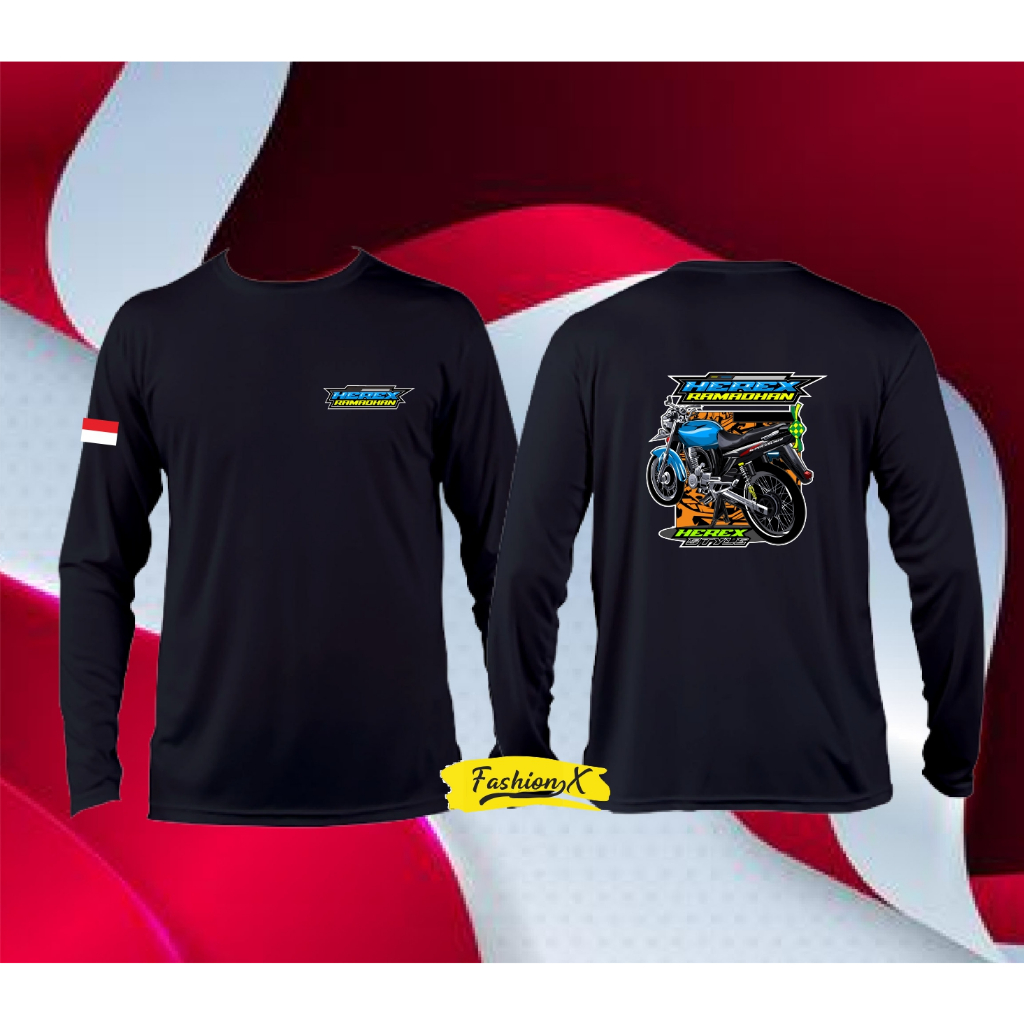 Kaos Pria Distro Lengan Panjang Herex Ramadhan Bandung Keren Murah Baju Oblong Katun 30s premium